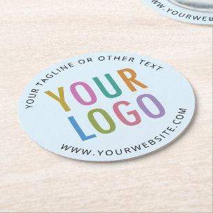 Dessous-de-verre Rond En Papier Bébé Bleu Dessous de verre papier personnalisé Log