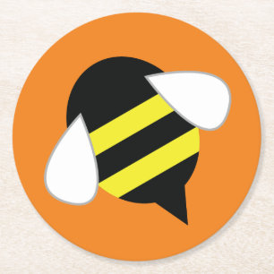 Dessous-de-verre Rond En Papier Bee Day Cute Kid's Birthday