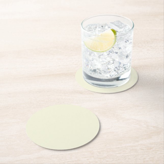 Dessous-de-verre Rond En Papier Beige (En situation)
