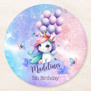 Dessous-de-verre Rond En Papier Belle licorne avec Dessous de verre en papier ball