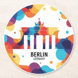 Dessous-de-verre Rond En Papier Berlin Allemagne Porte de Brandebourg Voyage abstr