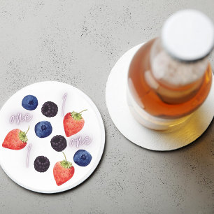 Dessous-de-verre Rond En Papier Berry First 1er anniversaire Berry mixte MOT
