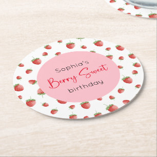 Dessous-de-verre Rond En Papier Berry Sweet Strawberry