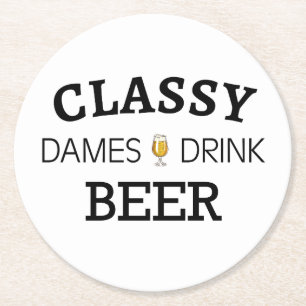 Dessous-de-verre Rond En Papier Bière à boisson Classy Dames