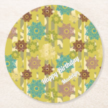 Birthday Urban Stripe Geometric Floral Pattern