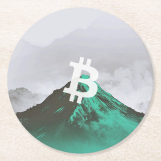 Dessous-de-verre Rond En Papier Bitcoin Plus Haut Niveau de Tous les Temps (ATH)