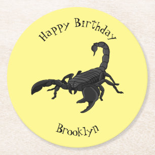 Dessous-de-verre Rond En Papier Black hungry scorpion