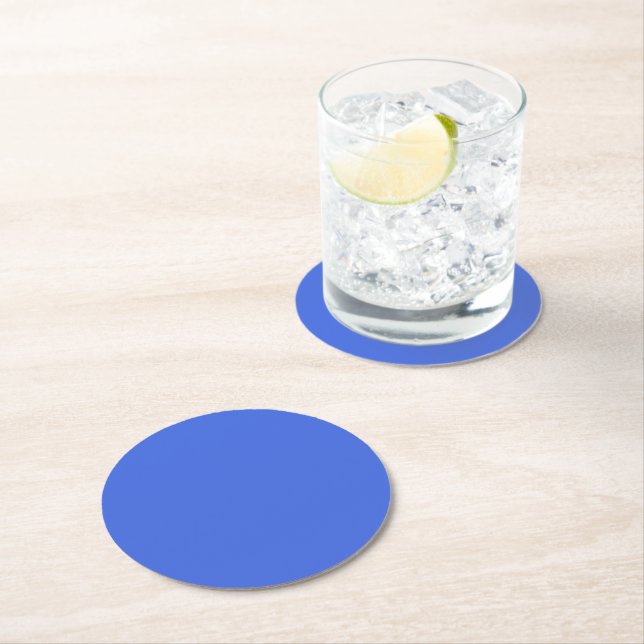 Dessous-de-verre Rond En Papier Bleu royal (En situation)