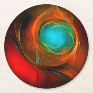 Dessous-de-verre Rond En Papier Blue Eye Moderne Abstrait Art Cool Motif #16