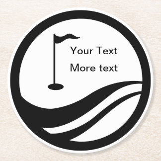 Dessous-de-verre Rond En Papier Boire du logo sur le thème du golf sur mesure Coas