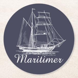 Dessous-de-verre Rond En Papier Boisson de Maritimer la Nouvelle-Écosse de panneau