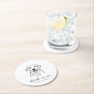 Dessous-de-verre Rond En Papier Boissons modernes élégantes sur moi mariage de chi