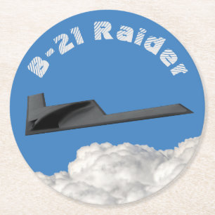 Dessous-de-verre Rond En Papier Bombe furtif B-21 Raider