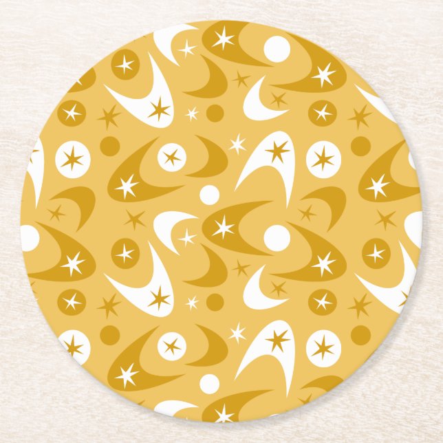 Dessous-de-verre Rond En Papier Boomerangs rétro (Devant)