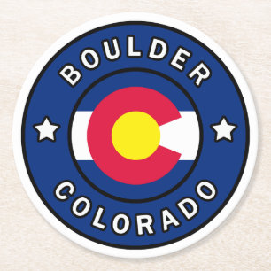 Dessous-de-verre Rond En Papier Boulder Colorado