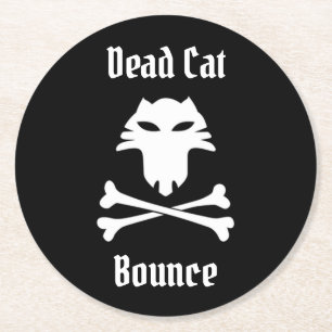 Dessous-de-verre Rond En Papier Bounce de chat mort