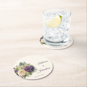 Dessous-de-verre Rond En Papier Bouquet de Dessous de verre de papier d'aquarelle 