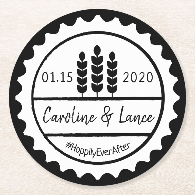 Dessous-de-verre Rond En Papier Brews avant que j'aie fait le casquette de (Devant)