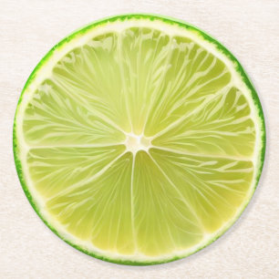 Dessous-de-verre Rond En Papier Brochure de boissons à découpe de chaux ultra réal