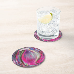 Dessous-de-verre Rond En Papier Bulle de savon en marbre numérique