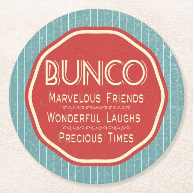 Dessous-de-verre Rond En Papier Bunco Vintage Friends Good Times (Devant)