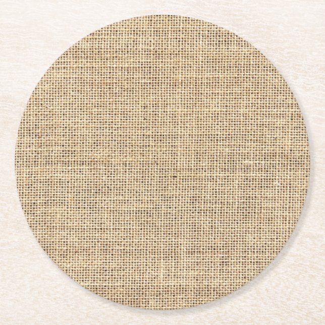 Dessous-de-verre Rond En Papier Burlap Vintage rustique (Devant)
