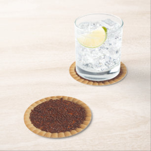 Dessous-de-verre Rond En Papier Câble à pain court Image du biscuit