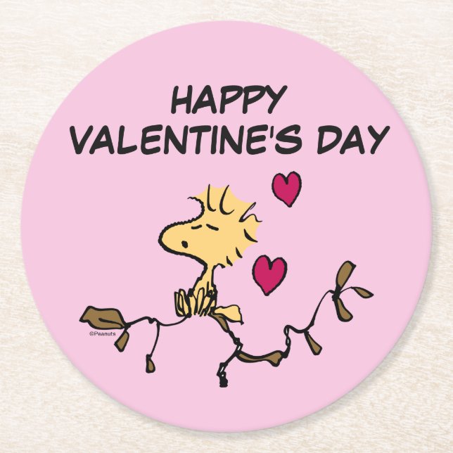 Dessous-de-verre Rond En Papier cacahuètes | Sifflet Woodstock (Devant)