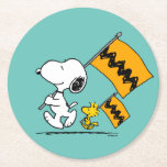 Dessous-de-verre Rond En Papier cacahuètes | Snoopy & Woodstock<br><div class="desc">Découvrez ce design amusant de cacahuètes avec Snoopy et Woodstock.</div>