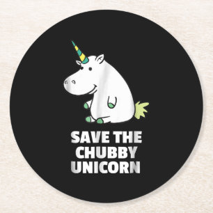 Dessous-de-verre Rond En Papier Cadeau Hippo Lover Hippo Chubby Unicorn Hippo m