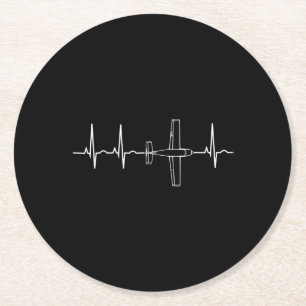 Dessous-de-verre Rond En Papier Cadeau vintage volant Sky Heart