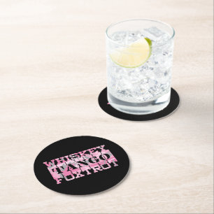 Dessous-de-verre Rond En Papier Camion rose Foxtrot Tango Whiskey Militaire