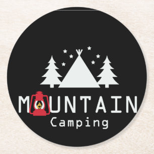 Dessous-de-verre Rond En Papier camping de montagne