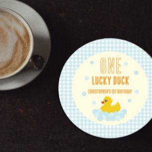 Dessous-de-verre Rond En Papier Canard 1er anniversaire