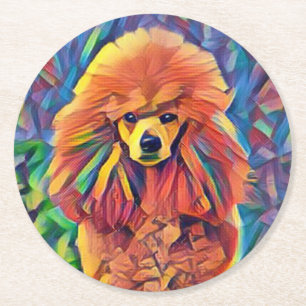 Dessous-de-verre Rond En Papier Caniche en verre souillé
