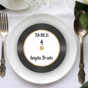 Dessous-de-verre Rond En Papier Carte de Mariage Retro Gold Parties scintillant Vi