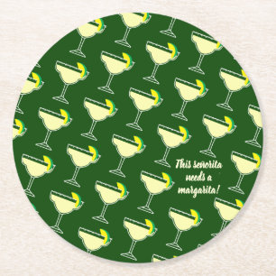 Dessous-de-verre Rond En Papier Ce señorita a besoin d'une margarita