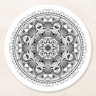 Dessous-de-verre Rond En Papier Cercle de mandala