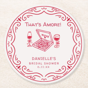 Dessous-de-verre Rond En Papier C'est l'Amour Mariage Champêtre à la Main