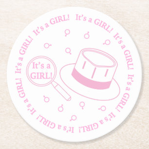 Dessous-de-verre Rond En Papier C'est une fille ! annonce