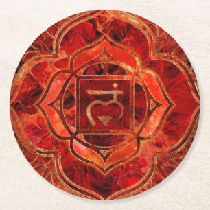 Dessous-de-verre Rond En Papier Chakra racine - Muladhara