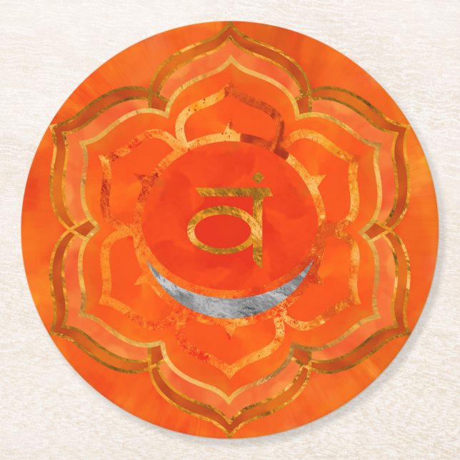 Dessous-de-verre Rond En Papier Chakra sacral - Svadhisthana (Devant)