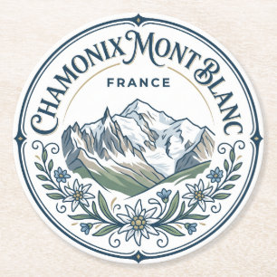 Dessous-de-verre Rond En Papier Chamonix-Mont-Blanc France