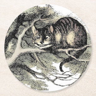 Dessous-de-verre Rond En Papier Chat de Cheshire Alice au Pays des Merveilles Clas