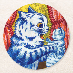 Dessous-de-verre Rond En Papier Chat et ses chatons