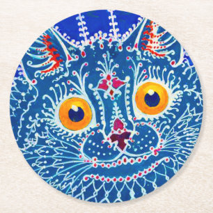 Dessous-de-verre Rond En Papier Chat gothique bleu