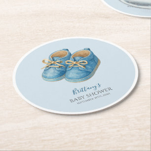 Dessous-de-verre Rond En Papier Chaussures de sport bébé pour Baby Shower 