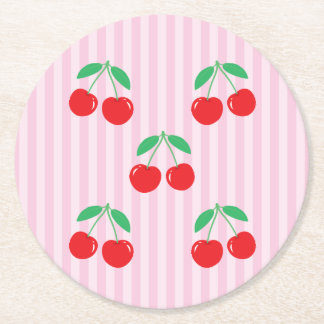 Dessous-de-verre Rond En Papier Cherry Paper Round Coasters