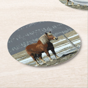 Dessous-de-verre Rond En Papier Cheval Belge En Dessous de verre Papier Paddock