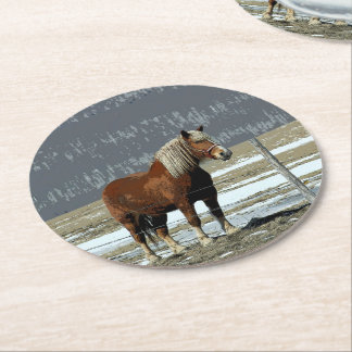 Dessous-de-verre Rond En Papier Cheval Belge En Dessous de verre Papier Paddock